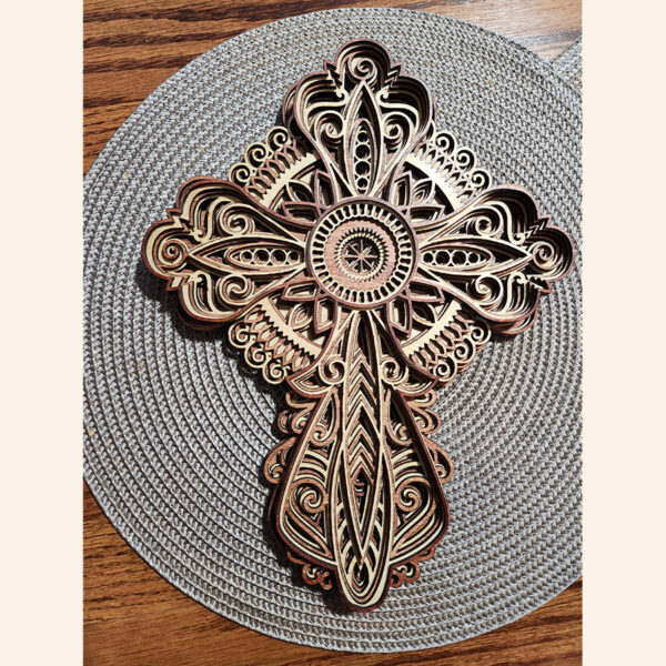 Lasered Mandala Cross 152